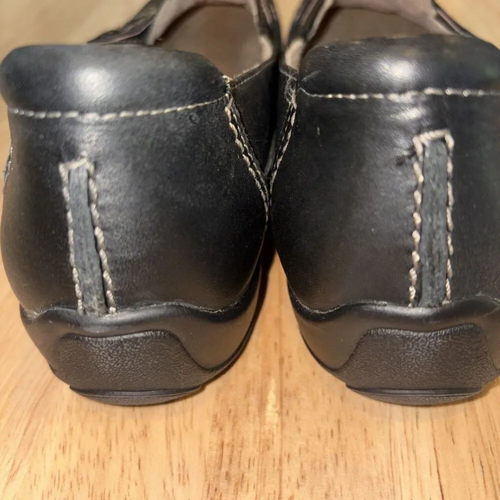 Earth Origins by Earth Womens Sadie Size 10N Leather Black Loafer Slip On Shoes